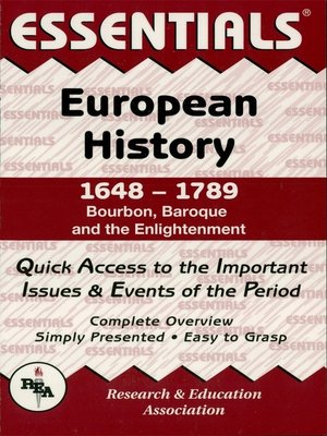 cover image of European History: 1648 to 1789 Essentials